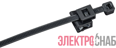 Хомут 4.8х200мм P6.6 с креплением на кромку черн. (уп.100шт) IEK UHH17-D048-200-100-K02