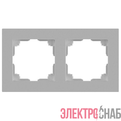 Рамка 2-м СП Accent 6-502-03 алюм. Intro Б0063755