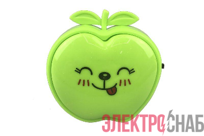 Светильник светодиодный NL-232 "Яблоко" 220В ночник с выкл. зел. Camelion 13807