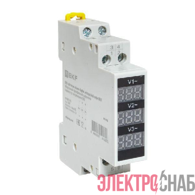 Индикатор напряжения модульный трехфазный цифровой EKF VDI-G33
