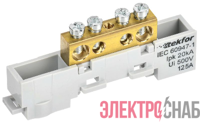 Шина L "фаза" неизол. на универс. держ. 8х12-4-Ср TEKFOR IEK TF-NN20-04-DL-K03