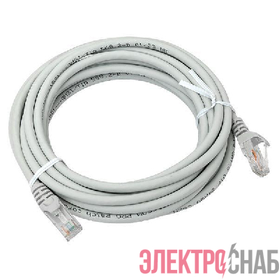 Патч-корд кат.6 UTP неэкранир. LSZH PRO 5м сер.TERACOM EKF TRP-6UTP-LSH-5M-GY