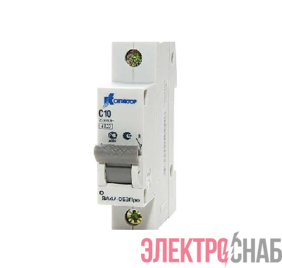 Выключатель автоматический модульный 1п C 10А 4.5кА ВА47-063 Контактор 7000105