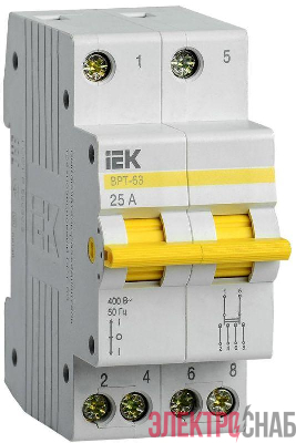 Выключатель-разъединитель трехпозиционный 2п ВРТ-63 25А KARAT IEK MPR10-2-025
