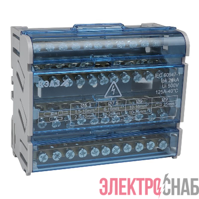 Шина "N" нулевая на DIN-рейку в корпусе 4х11 групп КЭАЗ 143229