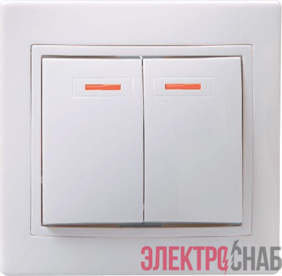 Выключатель 2-кл. СП Кварта 10А IP20 ВС10-2-1-КБ с индикацией бел. GENERICA EVK21-K01-10-DM