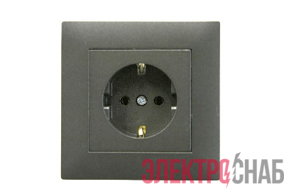 Розетка 1-м Karea RIZZ STAR с заземл. дым. металлик Makel 88050028