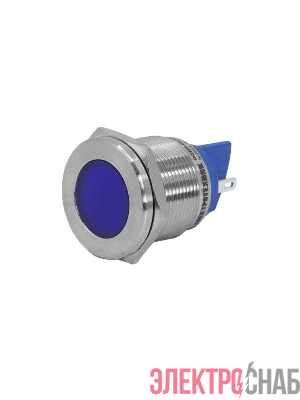 Лампа индикаторная GQ22T-D/L/B/220V/S светодиодная матрица d22мм 220В AC/DC IP67 метал. син. Электротехник ET020081