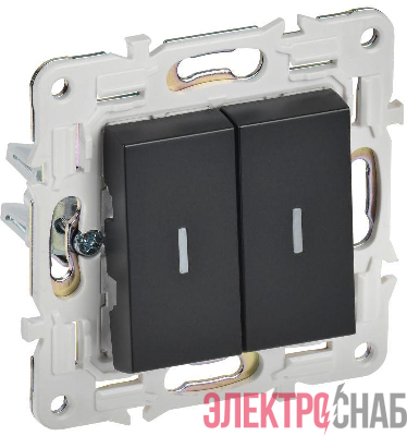 Выключатель проходной 2-кл. SKANDY 10А SK-V10Bl с индикацией черн. IEK SK-V22-1-10-K02