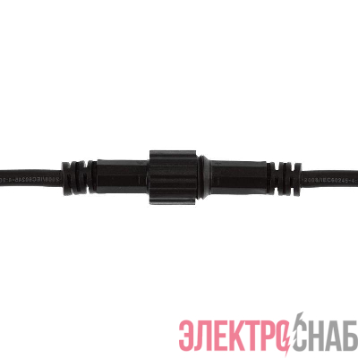Коннектор с проводами папа-мама 2 pin черн. каучук Neon-Night 315-436