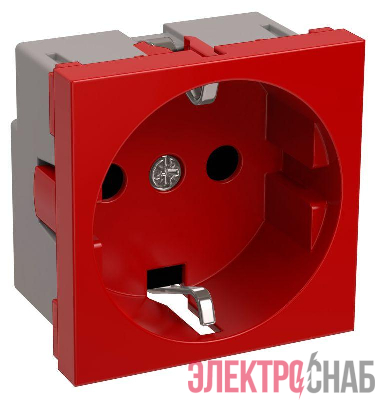 Розетка 1-м 2мод. РКС-20-32-П-К 45х45 с заземл. красн. PRIMER IEK CKK-40D-RSZK2-K04-K