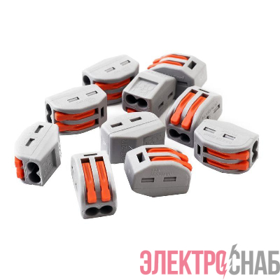 Клемма строительно-монтажная СМК 2 пр. до 4мм 32А 450 В 10шт V02-9W-222-412 сер. Volsten 15218