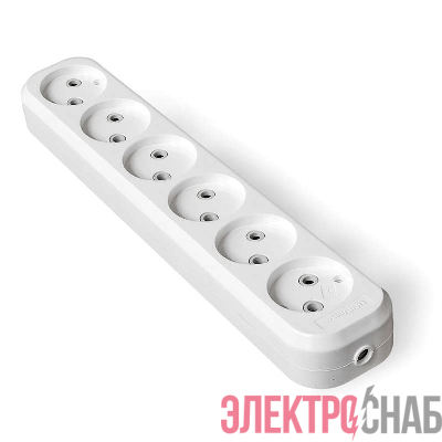 Колодка удлинителя 6-м без заземл. АБС-пластик еврослот UNIVersal E206