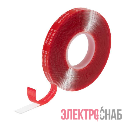 Лента клейкая двухсторонняя прозрачная на VHB акриловой основе 10ммх5м Rexant 09-6057