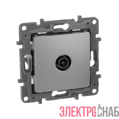 Розетка телевизионная TV СП Etika 2дБ 0-2400МГц с топологией "звезда" механизм алюм. IEK 672451