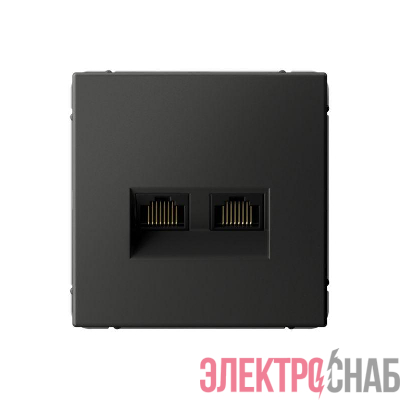 Розетка двойная компьютерная ArtGallery RJ45+RJ45 кат. 6A механизм базальт SE GAL001488