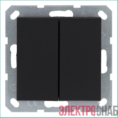 Переключатель проходной 2-кл. 10А IP20 механизм черн. матов. soft touch Jasmart G3022PB