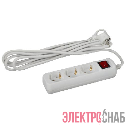 Удлинитель 3х1.5м с заземл. 10А с выкл. ПВС 3х0.75 UX-3es-1.5m Эра Б0057740