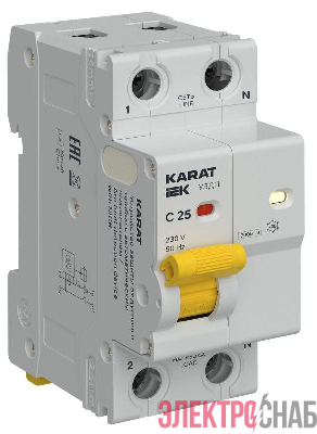 Устройство защиты от дугового пробоя (УЗДП) 1P+N C 25A с авт. выкл. KARAT IEK KA-DP11-1-025-C