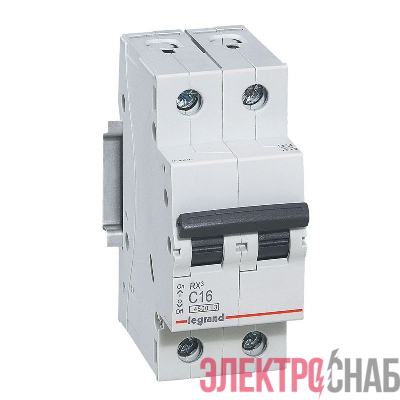 Выключатель автоматический модульный 2п C 6А 4.5кА RX3 ИЭК Leg 419694