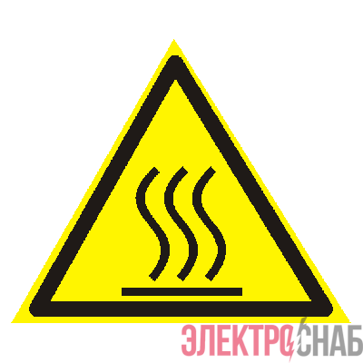 Знак W 26 &quot;Осторожно. Горячая поверхность&quot; 200х200мм пленка самоклеящаяся EKF an-w-26