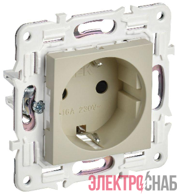 Розетка SKANDY 16А с заземл. защ. шторки SK-R04B беж. IEK SK-R14-16-K10