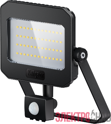 Прожектор светодиодный 95 201 NFL-05-50-6.5K-BL-D110-SNR-LED 50Вт 6500К IP65 6250лм черн. с ИК датчиком движения NAVIGATOR 95201