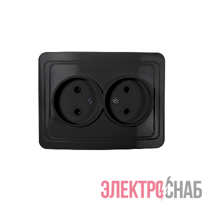 Розетка 2-м CLASSICO 2102B черн. IN HOME 4690612061115