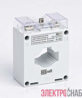 Трансформатор тока ТШП-0.66 0.5S 250/5 5В.А d30мм DEKraft 50105DEK