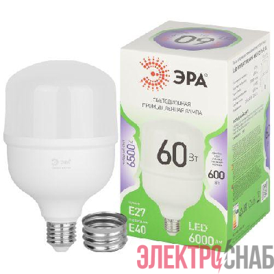 Лампа светодиодная GREEN LINE POWER T100-60W-865-E27/E40 GL 60Вт колокол 6500К свет холод. E27/E40 Эра Б0066980
