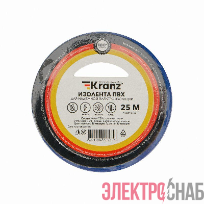 Изолента ПВХ 0.13х15мм 25м син. Kranz KR-09-2105