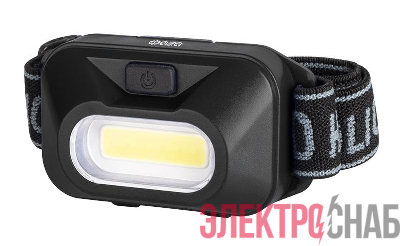 Фонарь налобный H9-L1W-bk 1Вт COB 100лм 3 режима: 100проц./30проц./мигающ. 3хAAA (не в компл.) ФАZА 5022386