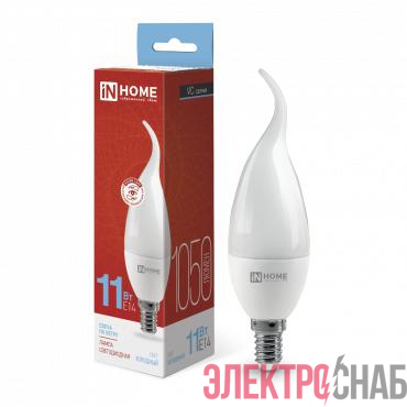Лампа светодиодная LED-СВЕЧА НА ВЕТРУ-VC 11Вт свеча на ветру 6500К холод. бел. E14 1050лм 230В IN HOME 4690612030494
