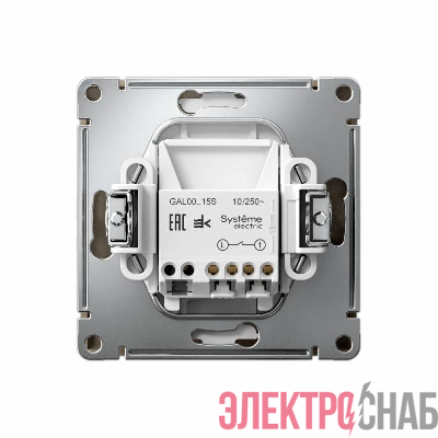 Выключатель кнопочный 1-кл. ArtGallery быстрозажим. клем. механизм шампань SE GAL000515S