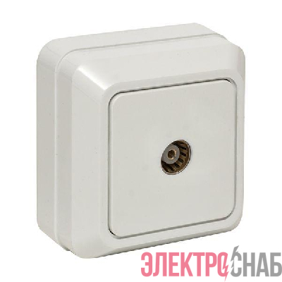 Розетка телевизионная TV 1-м ОП Рим 5-862МГц 75Ом бел. PROxima EKF ENA00-027-10