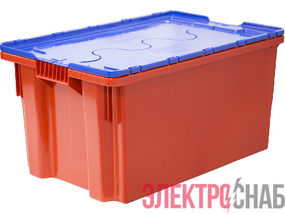 Ящик п/э 600х400х300 Safe PRO сплошной цв. красный с синей крышкой 601-1 SP м 601-1 SP м