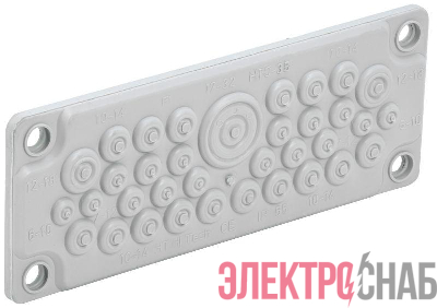 Ввод кабельный мембранный 35 отверстий d7-32мм IP65 сер. TITAN IEK TI-00D-MC-035-65