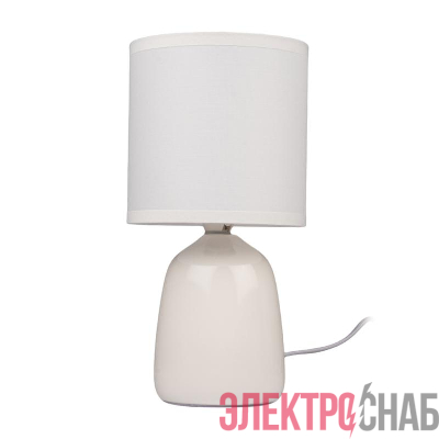 Светильник настольный JH2-02-wh E14 IP20 130х130х255мм керамика; ткань; PVC-пластик бел. JazzWay 5062313