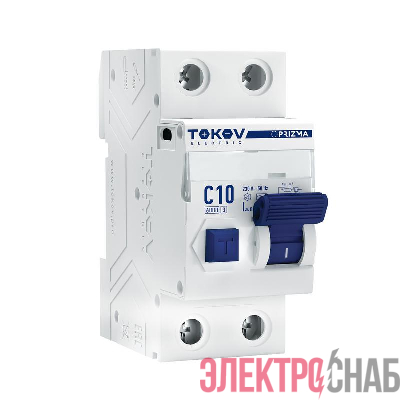 Выключатель автоматический дифференциального тока 2п (1P+N) C 10А 30мА тип AC 6кА PRIZMA TOKOV Electric TKE-PZ60-RCBO-2-10-30-AC