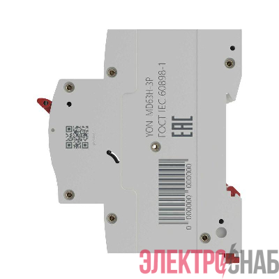 Выключатель автоматический модульный max типа MD63H 10кА 3п C 16А YON MD63H-3PC16