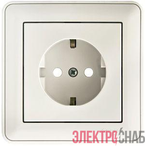 Розетка 1-м СП W59 16А IP20 с заземл. защ. шторки в сборе бел. SE RS16-152-18