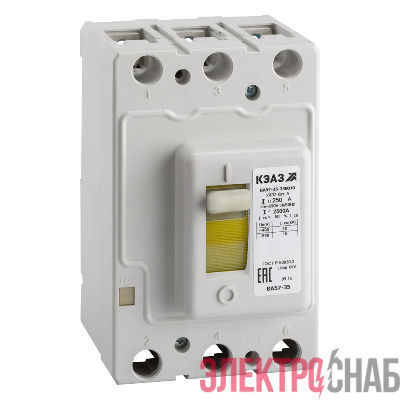 Выключатель автоматический 3п 63А 1250Im 20кА ВА57-35-340010 УХЛ3 690В AC КЭАЗ 108579