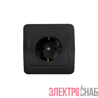 Розетка 1-м с заземл. CLASSICO 2028B черн. IN HOME 4690612061108