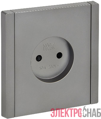 Розетка 1-м СП FORTE&PIANO FP517 10А без заземл. защ. шторки винт. крепл. сталь IEK FP-R13-10-K46