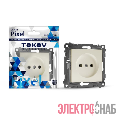 Розетка 1-м СП Pixel 16А IP20 без заземл. механизм беж. TOKOV ELECTRIC TKE-PX-R1-C02