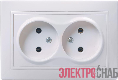 Розетка 2-м СП Кварта 10А IP20 без заземл. без защ. шторок бел. GENERICA ERK23-K01-10-DM