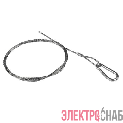 Трос стальной 2мм с карабином L=2м EKF trk-2