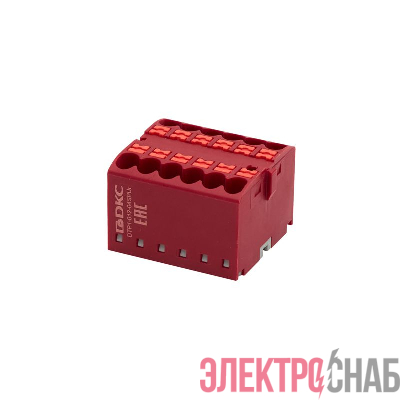 Блок распределительный зажим push-in 12 точек подключения 25кв.мм красн. DKC DTP1-012-04SPUR