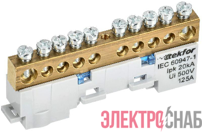 Шина нулевая N неизол. на универс. держ. 8х12-10-С TEKFOR IEK TF-NN20-10-DL-K07