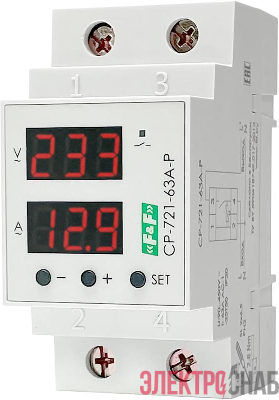 Реле напряжения с контролем тока и мощности CP-721-63A-P 1ф 1НО 63А 90..450В TrueRMS. FF EA04.009.027